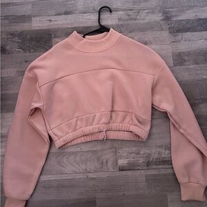 Women's Pink Cropped Sweatshirt